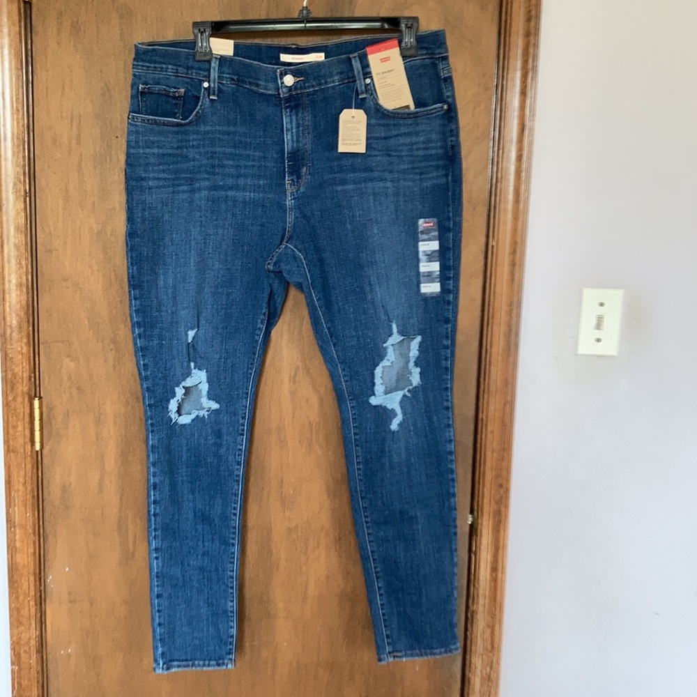 Levi’s 711 mid rise Skinny distressed jean hypersoft 16W - Picture 12 of 17